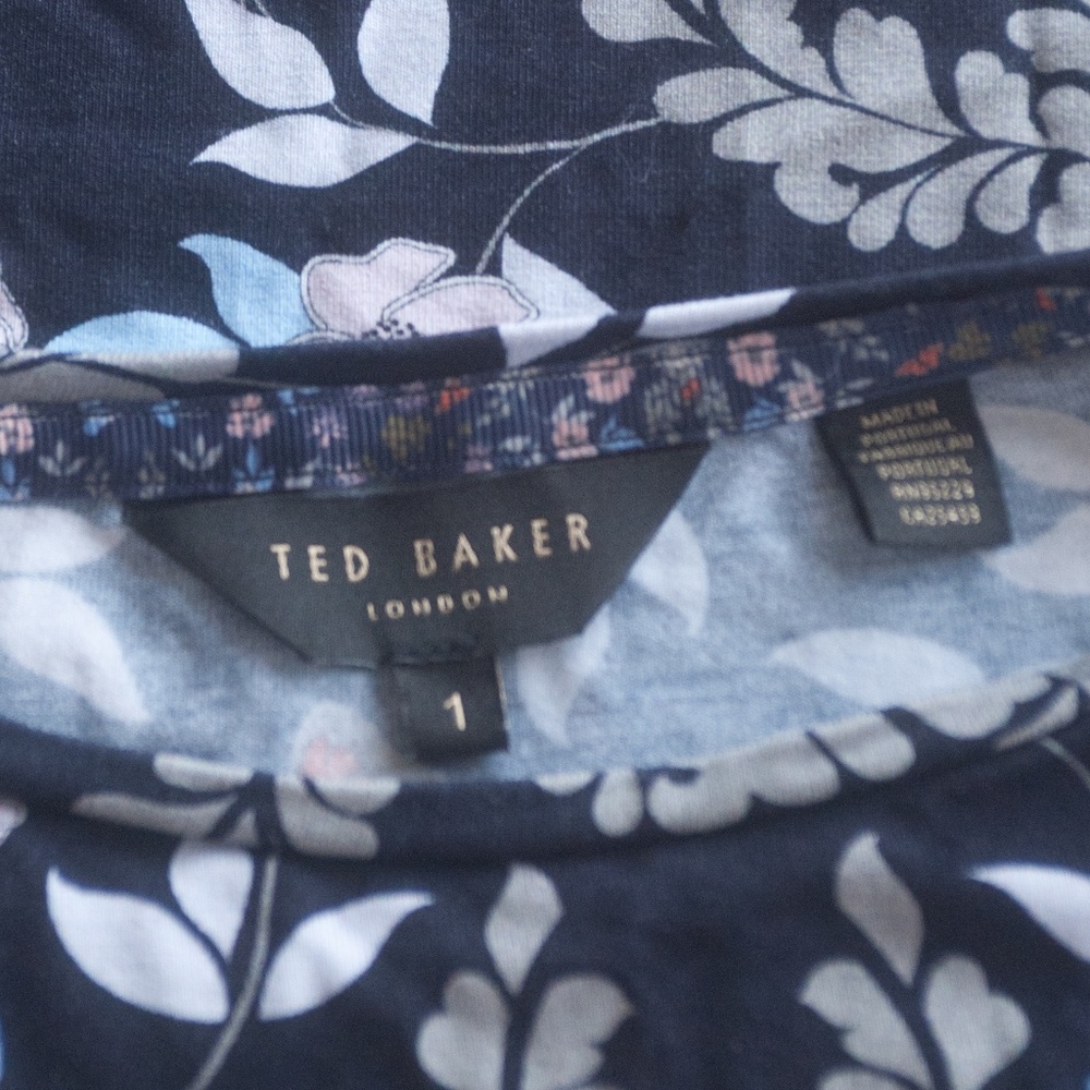 Ted Baker Pepa Navy Blue Short Sleeve Floral Shirt - Picture 9 of 14